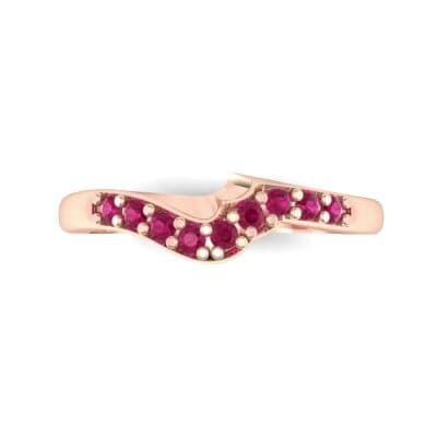 Petite Curved Summit Ruby Ring (0.18 CTW) Top Flat View