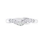 Petite Curved Summit Crystal Ring (0.14 CTW) Top Flat View
