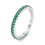 Felicity Pave Emerald Eternity Ring (0.44 CTW) Perspective View