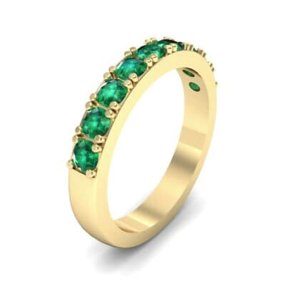 Low-Set Round Brilliant Emerald Ring (0.56 CTW) Perspective View