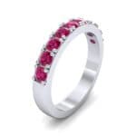 Low-Set Round Brilliant Ruby Ring (0.56 CTW) Perspective View