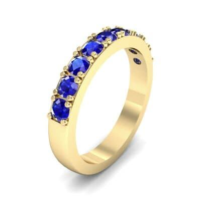 Low-Set Round Brilliant Blue Sapphire Ring (0.56 CTW) Perspective View