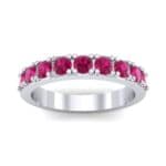 Low-Set Round Brilliant Ruby Ring (0.56 CTW) Top Dynamic View