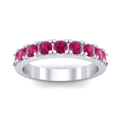 Low-Set Round Brilliant Ruby Ring (0.56 CTW) Top Dynamic View
