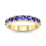 Low-Set Round Brilliant Blue Sapphire Ring (0.56 CTW) Top Dynamic View