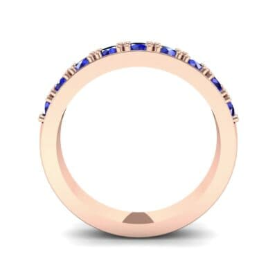 Low-Set Round Brilliant Blue Sapphire Ring (0.56 CTW) Side View