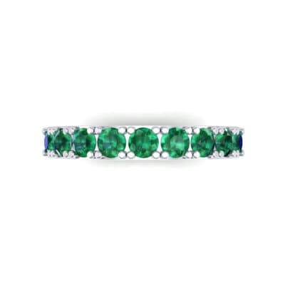 Low-Set Round Brilliant Emerald Ring (0.56 CTW) Top Flat View