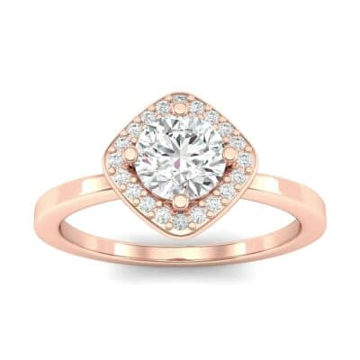 Compass Cushion Halo Round Brilliant Diamond Engagement Ring Top Dynamic View