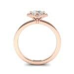 Compass Cushion Halo Round Brilliant Diamond Engagement Ring Side View