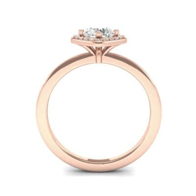 Compass Cushion Halo Round Brilliant Diamond Engagement Ring Side View