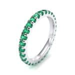 French Pave Emerald Eternity Ring (0.9 CTW) Perspective View