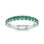 French Pave Emerald Eternity Ring (0.9 CTW) Top Dynamic View