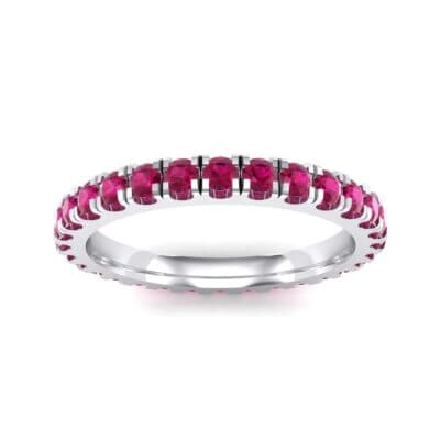 French Pave Ruby Eternity Ring (0.9 CTW) Top Dynamic View
