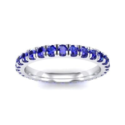 French Pave Blue Sapphire Eternity Ring (0.9 CTW) Top Dynamic View
