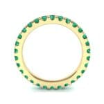 French Pave Emerald Eternity Ring (0.9 CTW) Side View