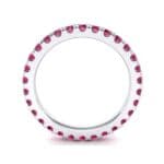 French Pave Ruby Eternity Ring (0.9 CTW) Side View