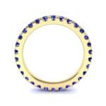French Pave Blue Sapphire Eternity Ring (0.9 CTW) Side View