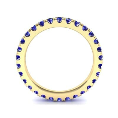 French Pave Blue Sapphire Eternity Ring (0.9 CTW) Side View
