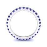French Pave Blue Sapphire Eternity Ring (0.9 CTW) Side View