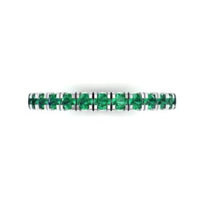 French Pave Emerald Eternity Ring (0.9 CTW) Top Flat View