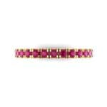 French Pave Ruby Eternity Ring (0.9 CTW) Top Flat View