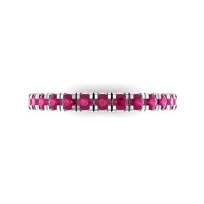 French Pave Ruby Eternity Ring (0.9 CTW) Top Flat View