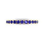 French Pave Blue Sapphire Eternity Ring (0.9 CTW) Top Flat View
