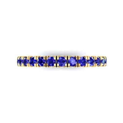 French Pave Blue Sapphire Eternity Ring (0.9 CTW) Top Flat View