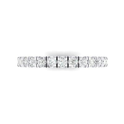 French Pave Crystal Eternity Ring (0.9 CTW) Top Flat View