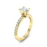 Pave Four Prong Diamond Engagement Ring (1.08 CTW) Perspective View