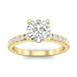 Pave Four Prong Diamond Engagement Ring (1.08 CTW) Top Dynamic View