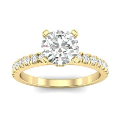 Pave Four Prong Diamond Engagement Ring (1.08 CTW) Top Dynamic View