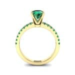 Pave Four Prong Emerald Engagement Ring (1.08 CTW) Side View