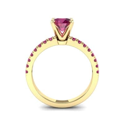 Pave Four Prong Ruby Engagement Ring (1.08 CTW) Side View