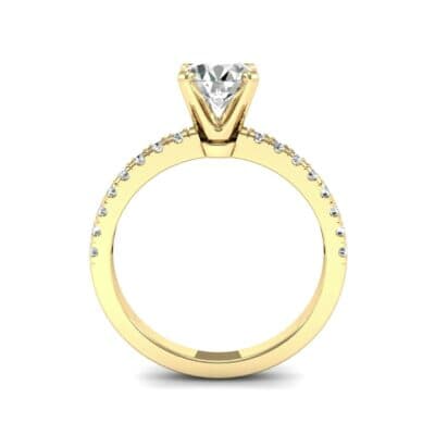 Pave Four Prong Diamond Engagement Ring (1.08 CTW) Side View
