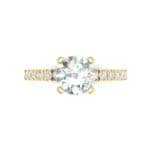 Pave Four Prong Diamond Engagement Ring (1.08 CTW) Top Flat View