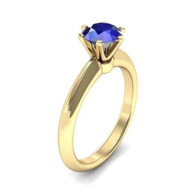Petite Royale Six-Prong Solitaire Blue Sapphire Engagement Ring (1.1 CTW) Perspective View