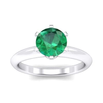 Petite Royale Six-Prong Solitaire Emerald Engagement Ring (1.1 CTW) Top Dynamic View