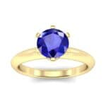 Petite Royale Six-Prong Solitaire Blue Sapphire Engagement Ring (1.1 CTW) Top Dynamic View