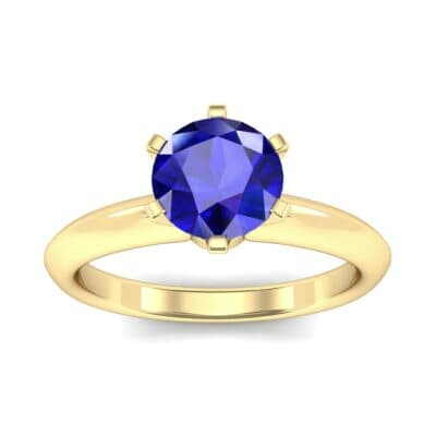 Petite Royale Six-Prong Solitaire Blue Sapphire Engagement Ring (1.1 CTW) Top Dynamic View