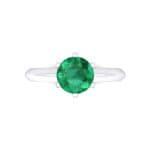 Petite Royale Six-Prong Solitaire Emerald Engagement Ring (1.1 CTW) Top Flat View