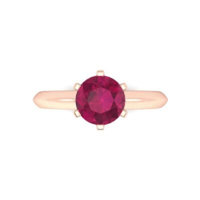 Petite Royale Six-Prong Solitaire Ruby Engagement Ring (1.1 CTW) Top Flat View