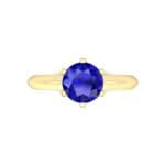 Petite Royale Six-Prong Solitaire Blue Sapphire Engagement Ring (1.1 CTW) Top Flat View