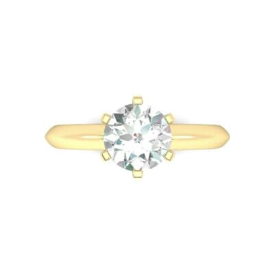 Petite Royale Six-Prong Solitaire Diamond Engagement Ring (0.84 CTW) Top Flat View