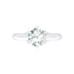 Petite Royale Six-Prong Solitaire Crystal Engagement Ring (0.84 CTW) Top Flat View