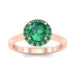 Tapered Open Gallery Halo Emerald Engagement Ring (0.77 CTW) Top Dynamic View