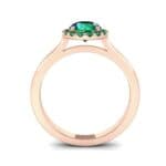 Tapered Open Gallery Halo Emerald Engagement Ring (0.77 CTW) Side View