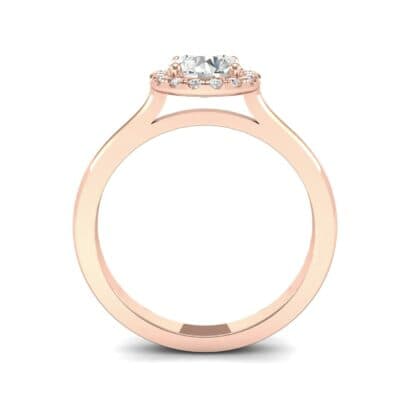 Tapered Open Gallery Halo Diamond Engagement Ring (0.77 CTW) Side View