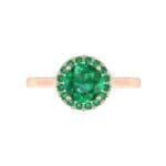 Tapered Open Gallery Halo Emerald Engagement Ring (0.77 CTW) Top Flat View