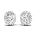 Oval Halo Crystal Earrings (0.18 CTW) Perspective View